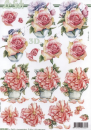 3D Schneidebogen Blumen, Rosen in Vasen